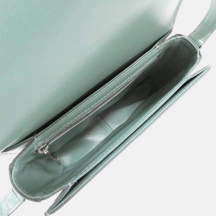Pre Owned Celine Teen Triomphe Green Leather Handbag