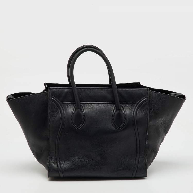 Pre Owned Celine Black Leather Large Phantom Luggage Tote