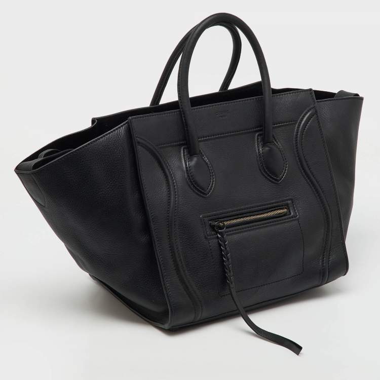 Pre Owned Celine Black Leather Large Phantom Luggage Tote