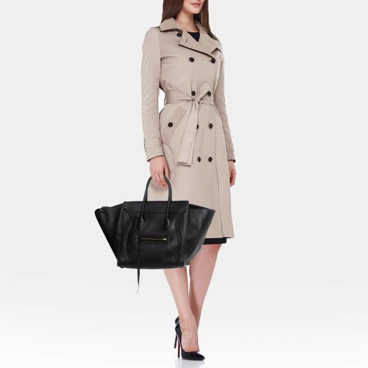 Pre Owned Celine Black Leather Large Phantom Luggage Tote