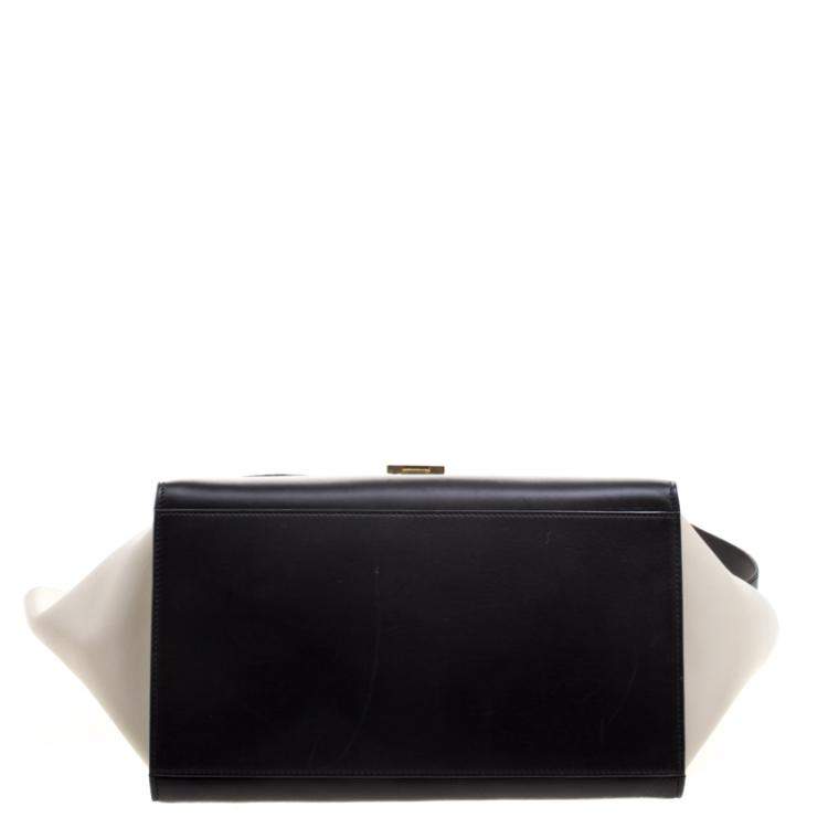 Pre Owned Celine Tri Color Leather and Snakeskin Medium Trapeze Tote