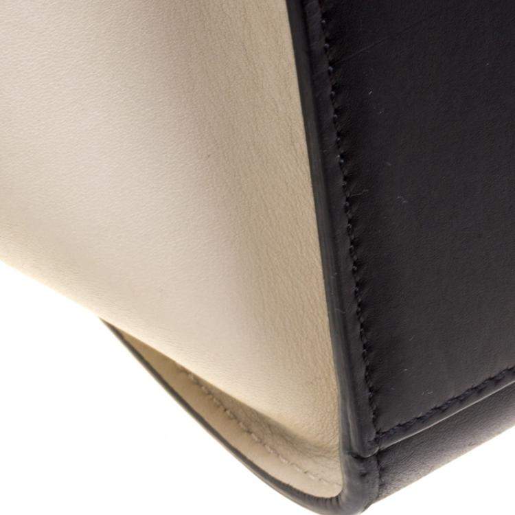 Pre Owned Celine Tri Color Leather and Snakeskin Medium Trapeze Tote