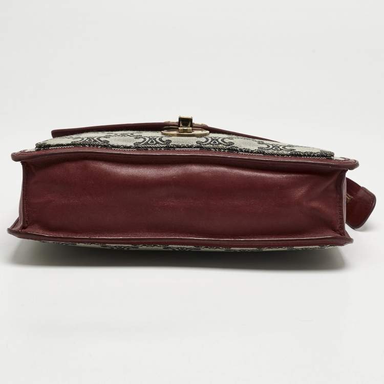 مملوكة مسبقًا حقيبة كلتش سلسلة مغلف قماش ماكادام أحمر/رمادي سيلين