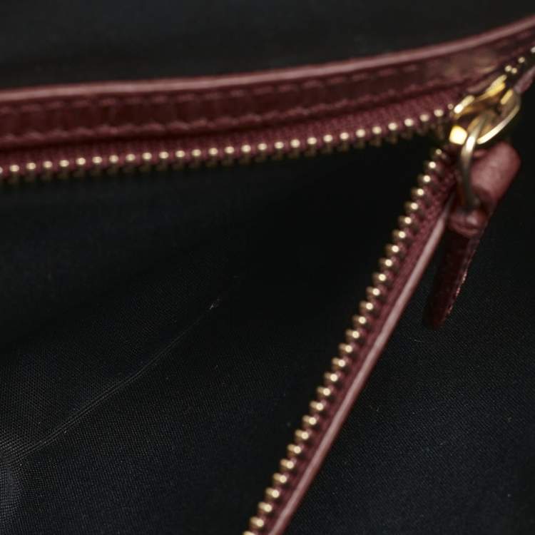 مملوكة مسبقًا حقيبة كلتش سلسلة مغلف قماش ماكادام أحمر/رمادي سيلين