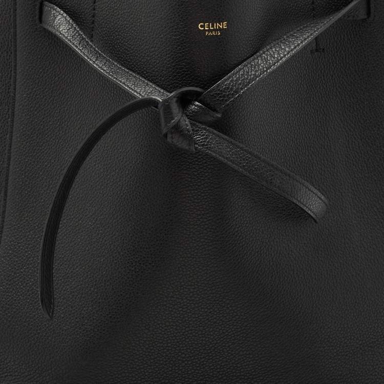 Pre Owned Celine Black Leather Medium Cabas Phantom Tote