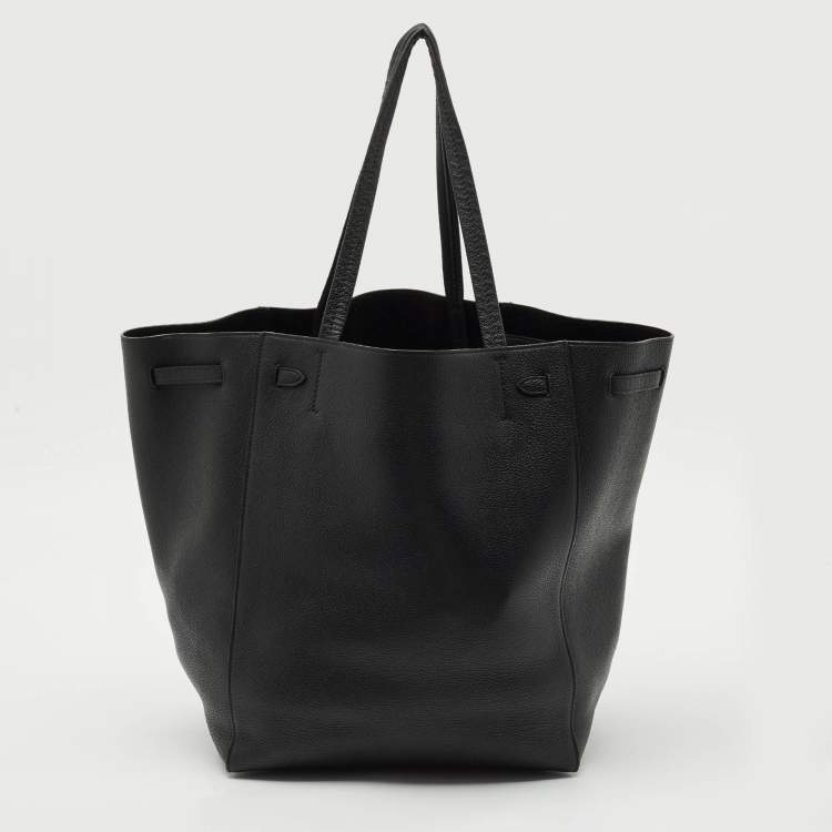 Pre Owned Celine Black Leather Medium Cabas Phantom Tote