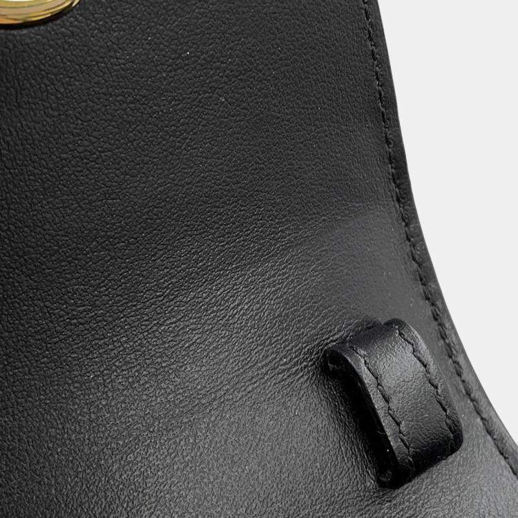 Pre Owned Celine Triomphe Claude Black Leather Mini Shoulder Bag 