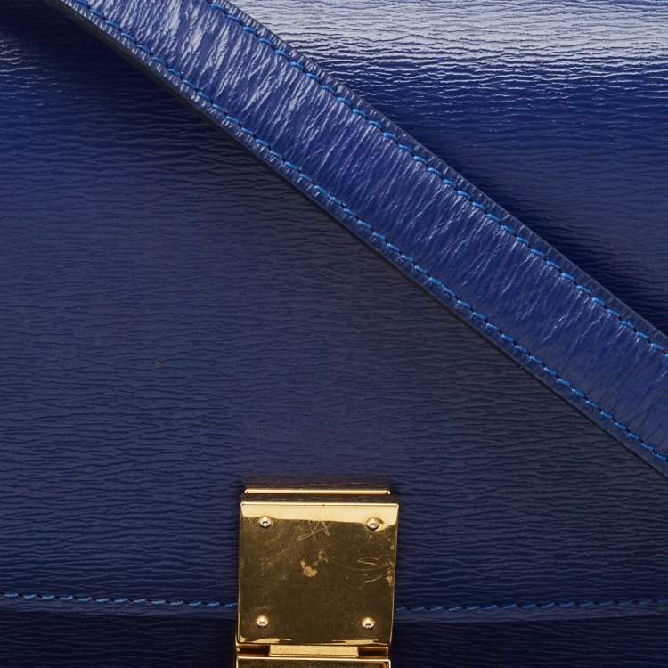 Pre Owned Celine Blue Leather Small Classic Box Flap Bag
