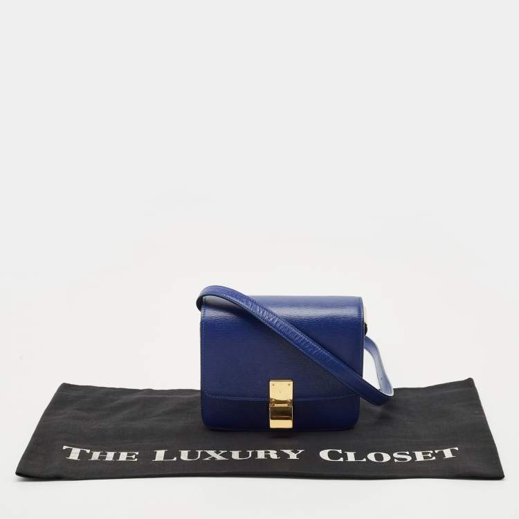 Pre Owned Celine Blue Leather Small Classic Box Flap Bag