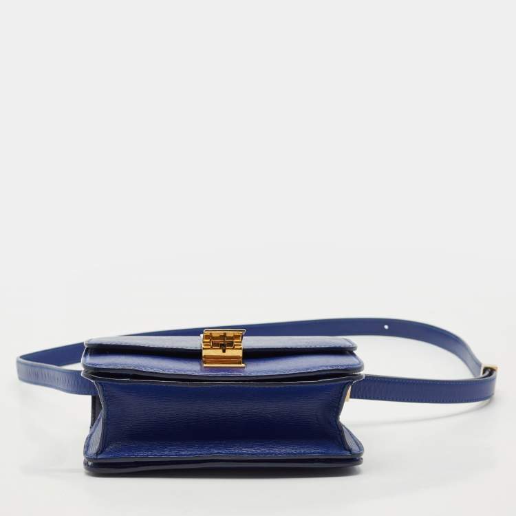 Pre Owned Celine Blue Leather Small Classic Box Flap Bag