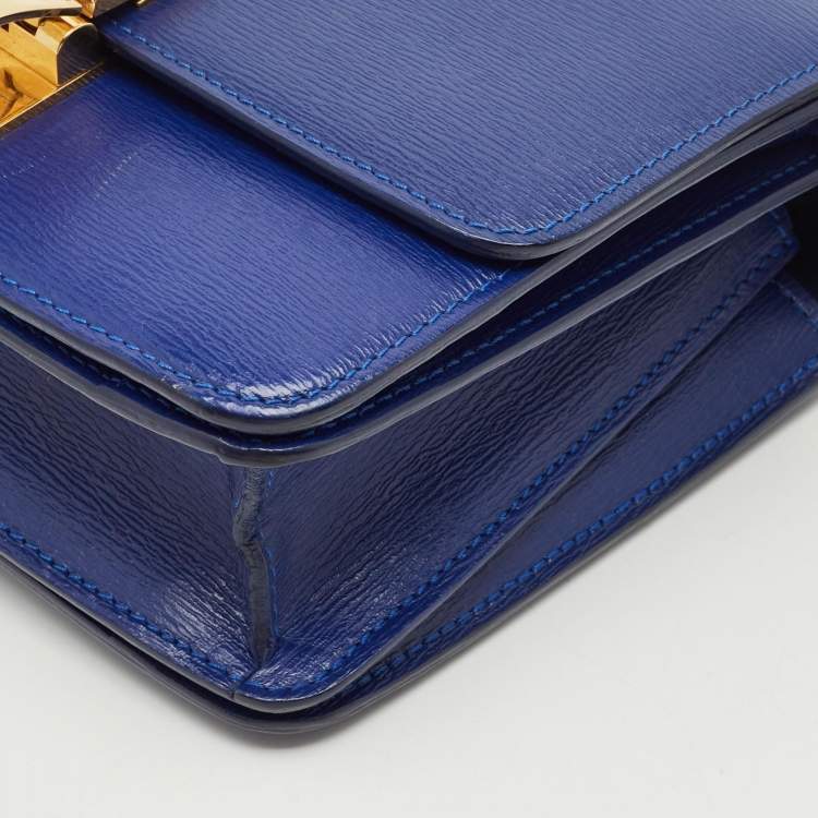 Pre Owned Celine Blue Leather Small Classic Box Flap Bag