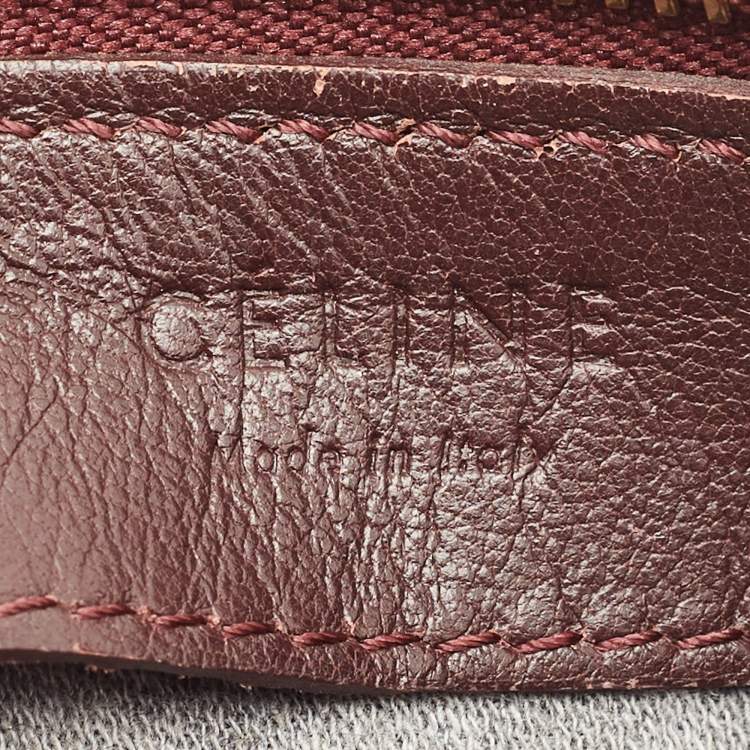 Pre Owned Celine Burgundy Leather Small Trio Crossbody Bag