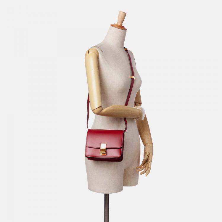 Pre Owned Celine Red Small Calfskin Classic Box