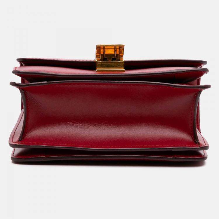 Pre Owned Celine Red Small Calfskin Classic Box