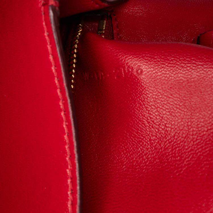 Pre Owned Celine Red Small Calfskin Classic Box