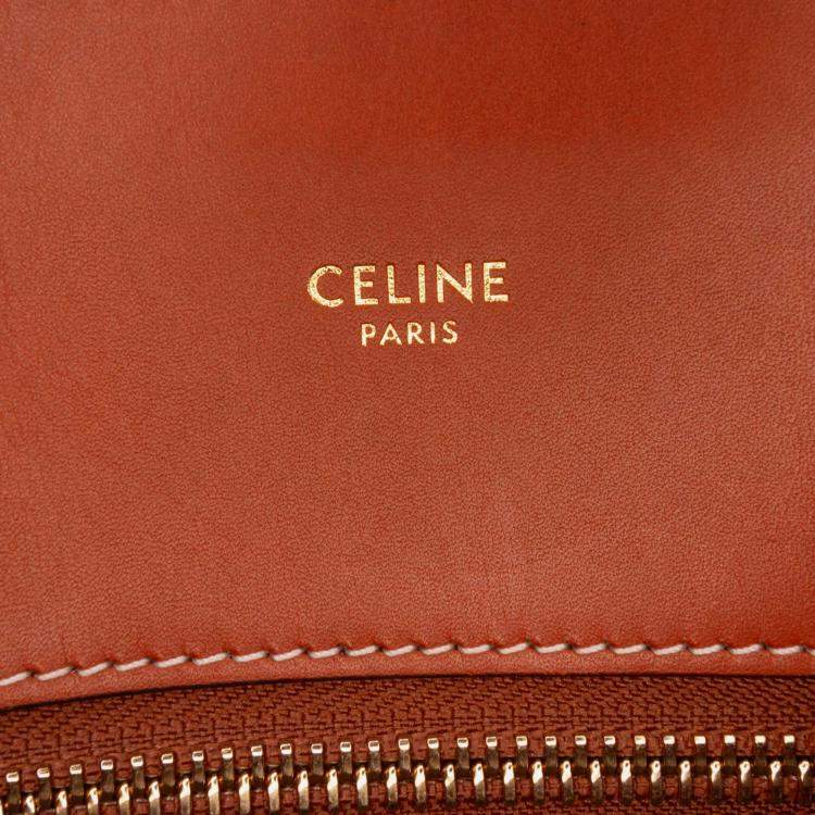 Pre Owned Celine Blue Small Canvas Triomphe Maillon Vertical Cabas Satchel