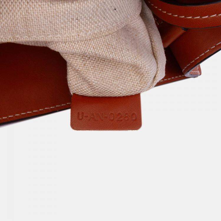 Pre Owned Celine Blue Small Canvas Triomphe Maillon Vertical Cabas Satchel