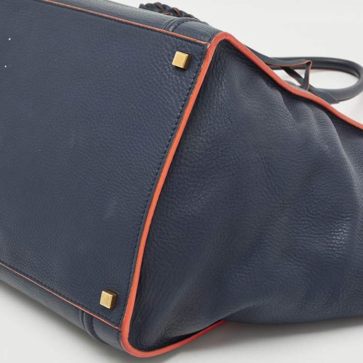 Pre Owned Celine Navy Blue Leather Medium Phantom Luggage Bag