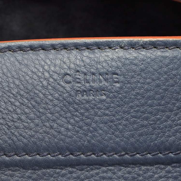 Pre Owned Celine Navy Blue Leather Medium Phantom Luggage Bag