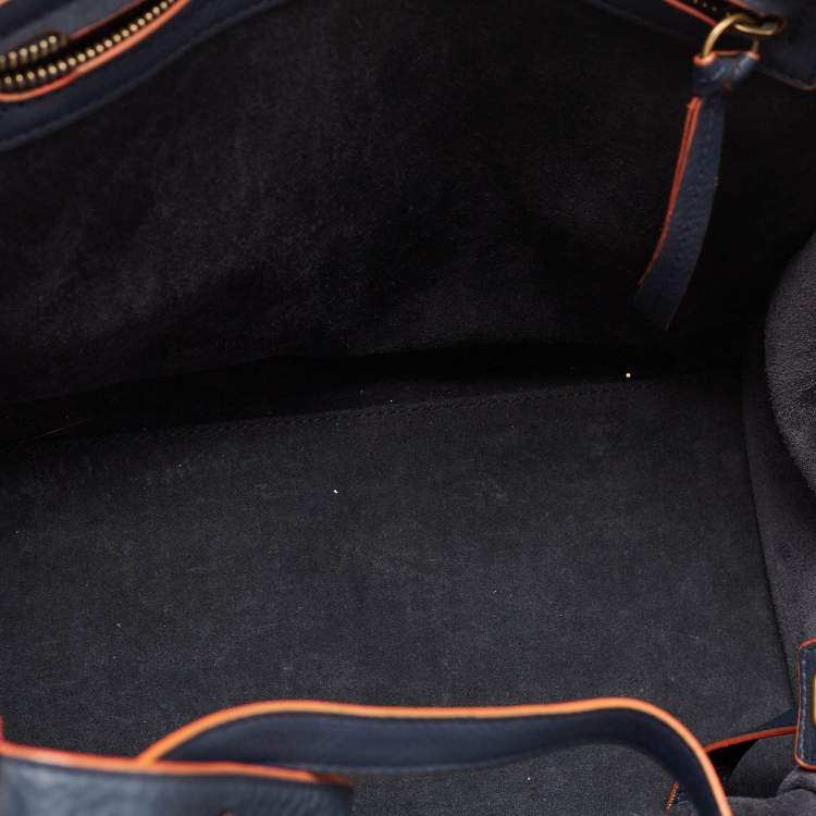 Pre Owned Celine Navy Blue Leather Medium Phantom Luggage Bag