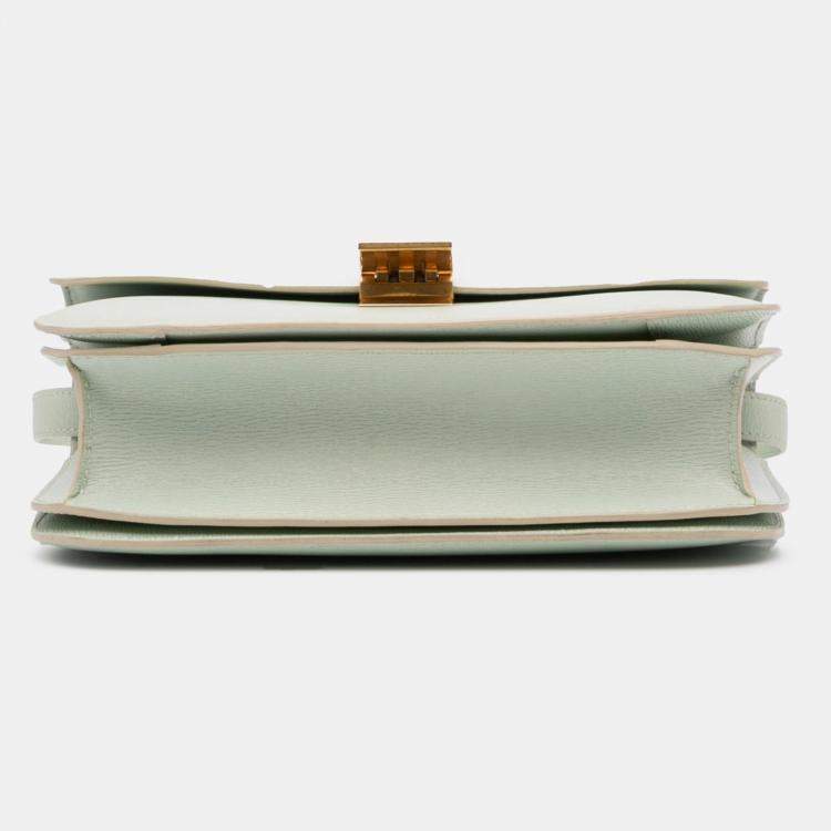 Pre Owned Celine Green Medium Calfskin Classic Box