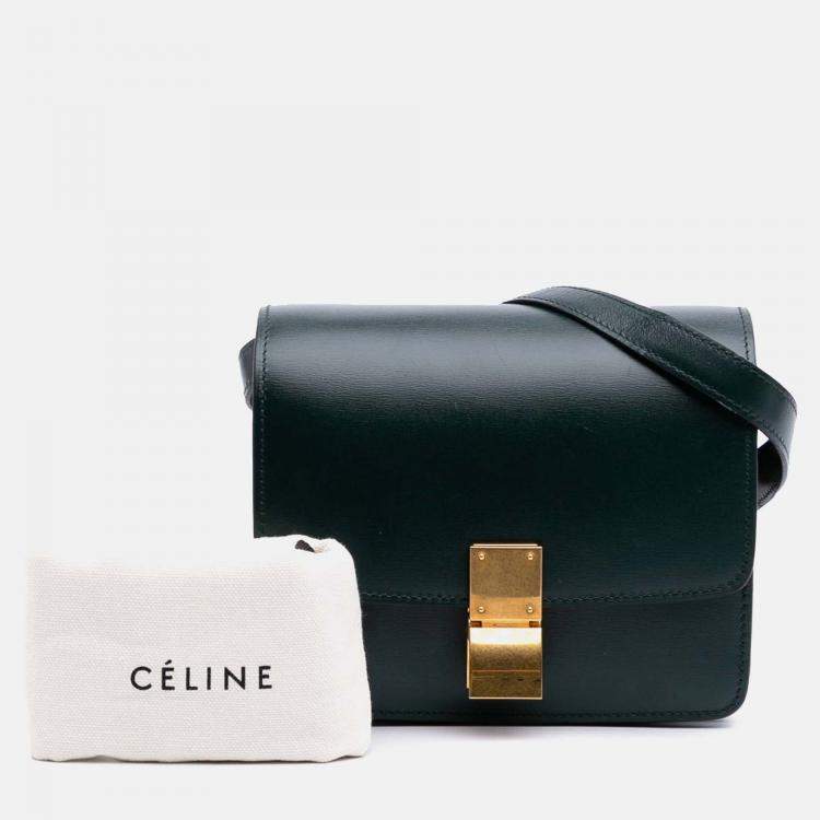 Pre Owned Celine Green Small Calfskin Classic Box