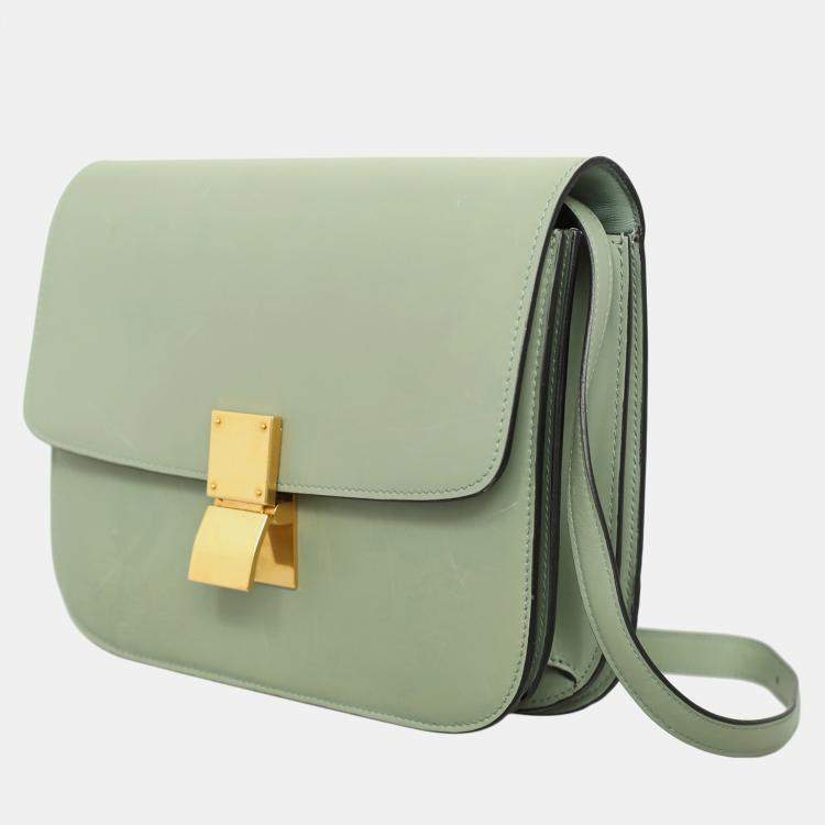 Pre Owned Celine Green Leather Box Bag