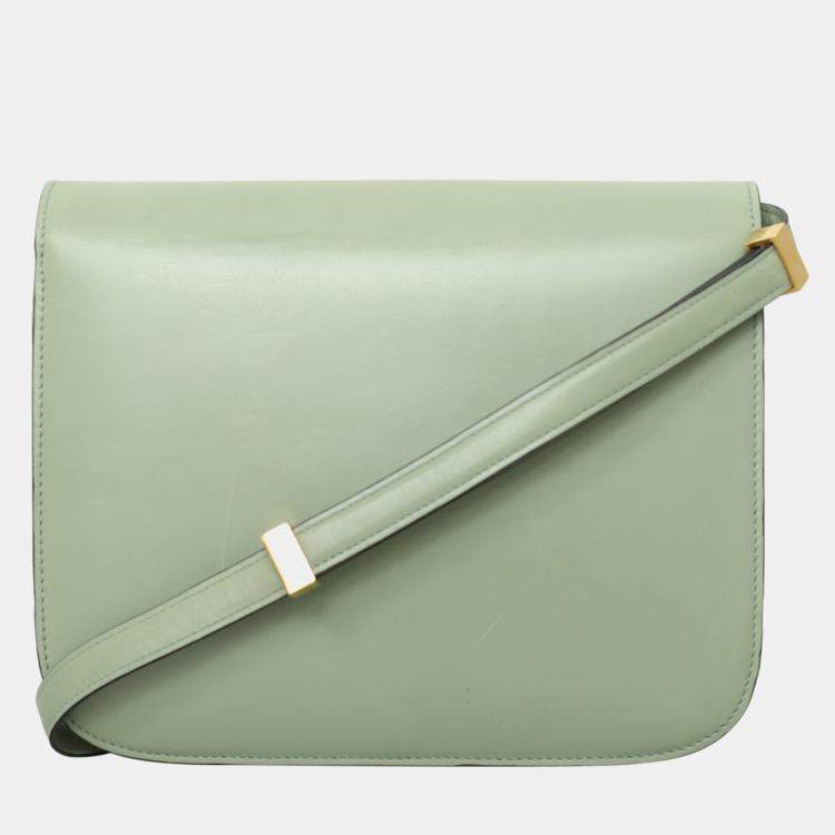Pre Owned Celine Green Leather Box Bag