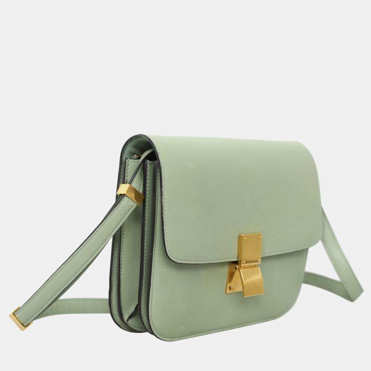 Pre Owned Celine Green Leather Box Bag