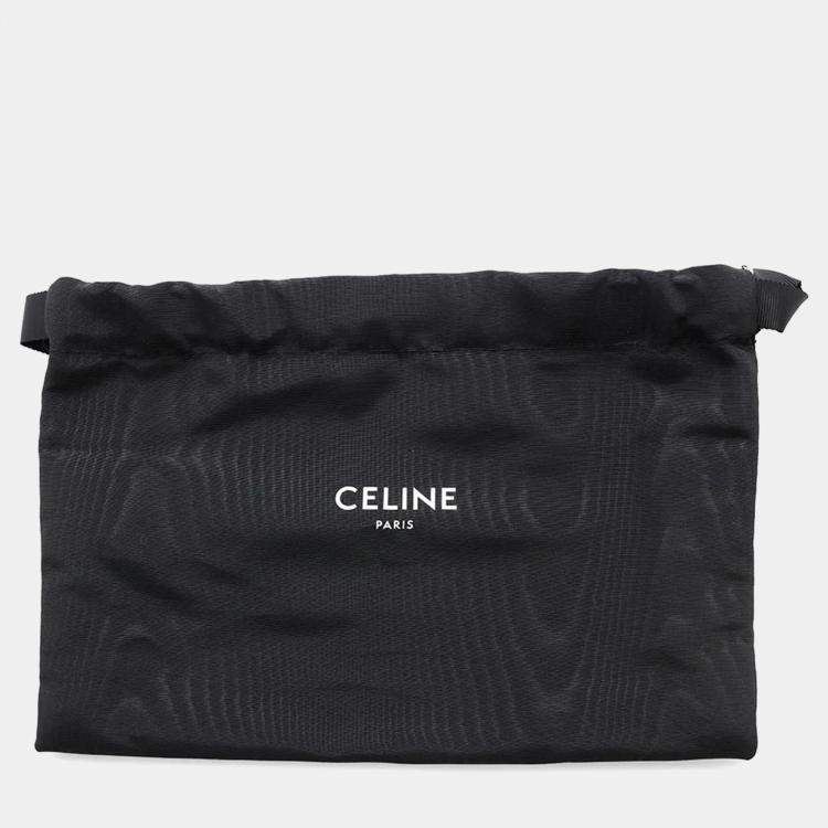 Pre Owned Celine Triomphe Claude Orange Shiny Calf Leather Shoulder Bag