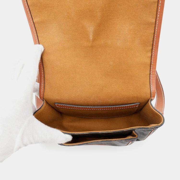 Pre Owned Celine Triomphe Falco Medium Tan PVC and Leather Shoulder Bag