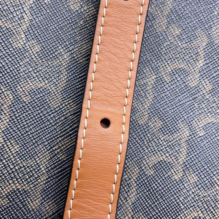 Pre Owned Celine Triomphe Falco Medium Tan PVC and Leather Shoulder Bag