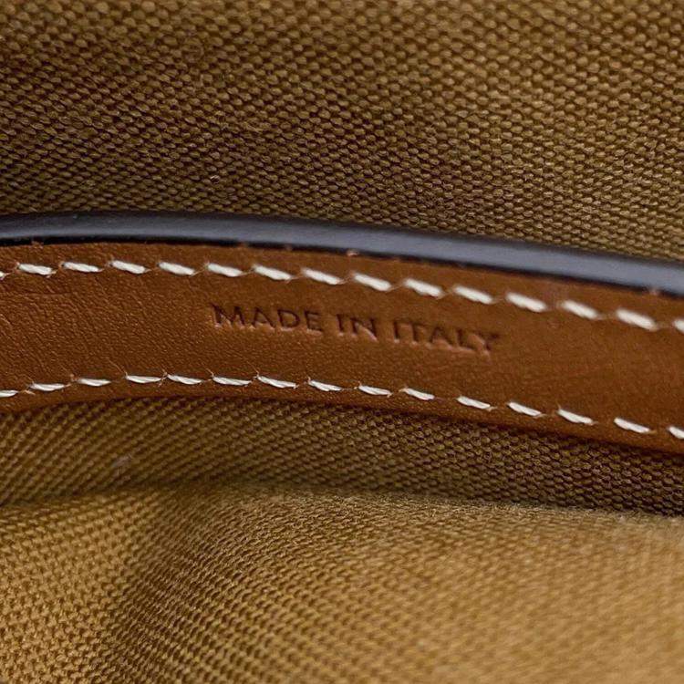 Pre Owned Celine Triomphe Falco Medium Tan PVC and Leather Shoulder Bag