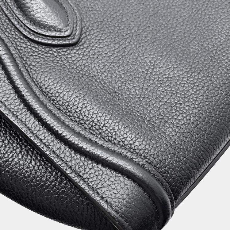 Pre Owned Celine Luggage Shopper Nano Black Leather Tote Bag