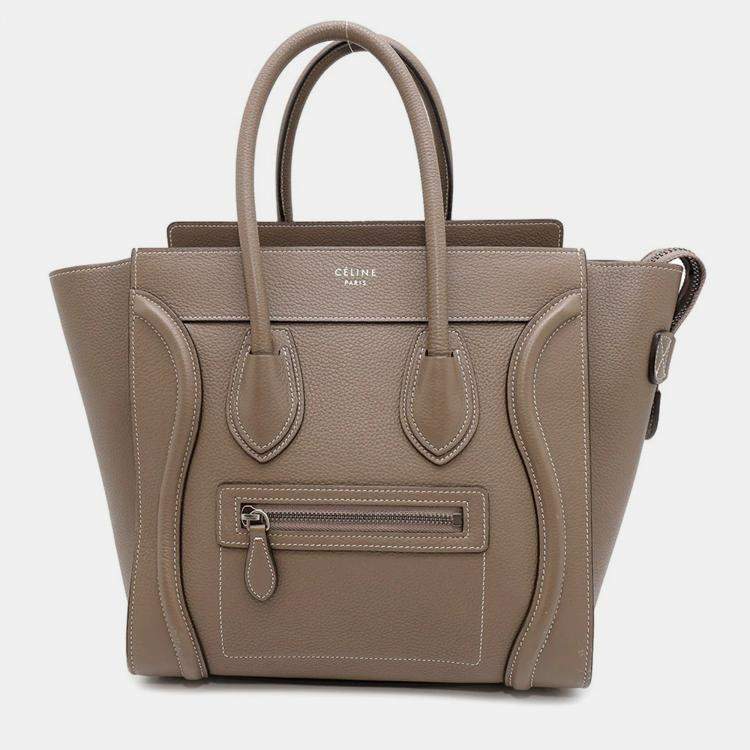 Pre Owned Celine Luggage Micro Shopper Suri Leather Tote Bag