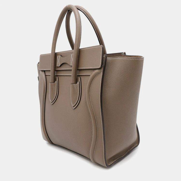 Pre Owned Celine Luggage Micro Shopper Suri Leather Tote Bag