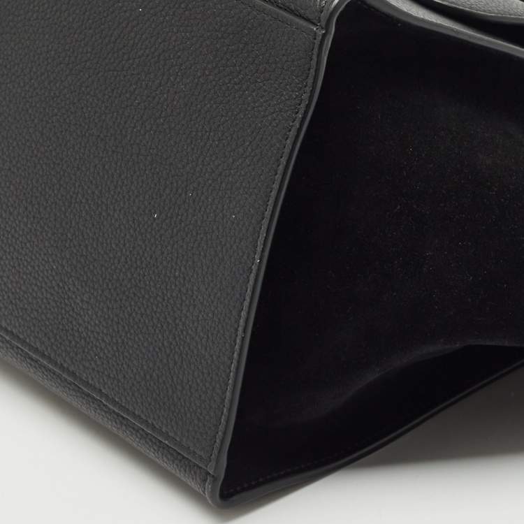 Pre Owned Celine Black Leather and Suede Medium Trapeze Top Handle Bag