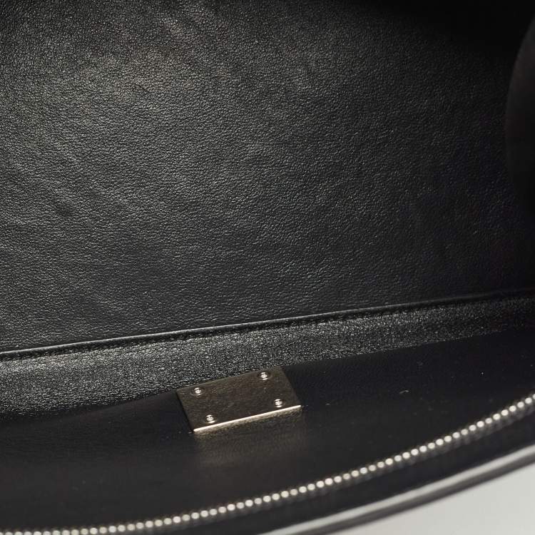 Pre Owned Celine Black Leather and Suede Medium Trapeze Top Handle Bag