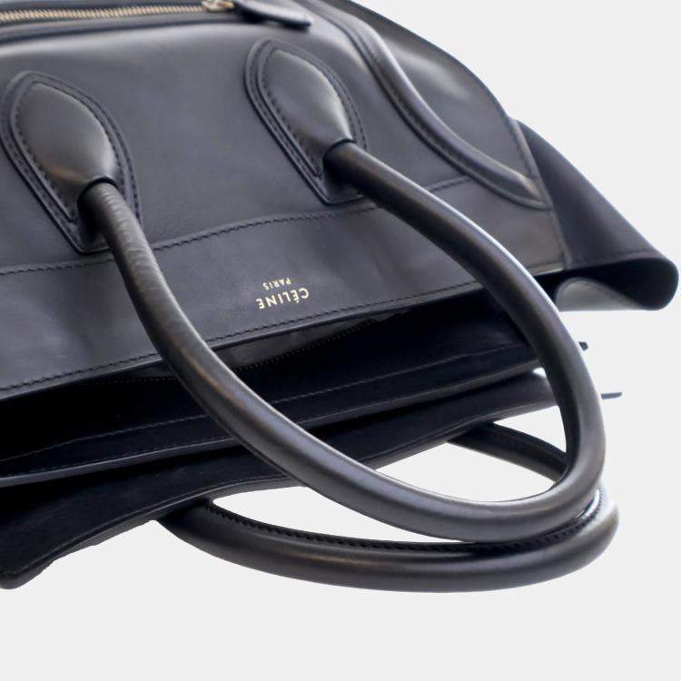 Pre Owned Celine Black Mini Calfskin Luggage Tote