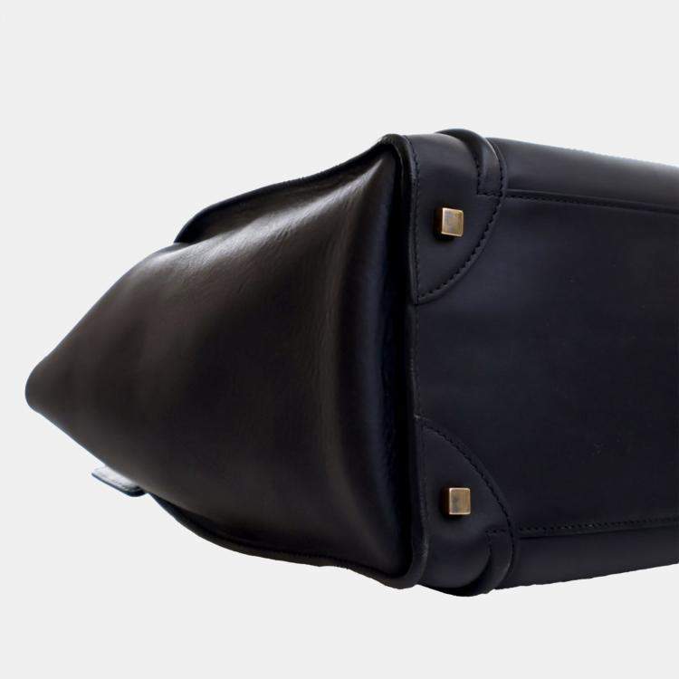Pre Owned Celine Black Mini Calfskin Luggage Tote