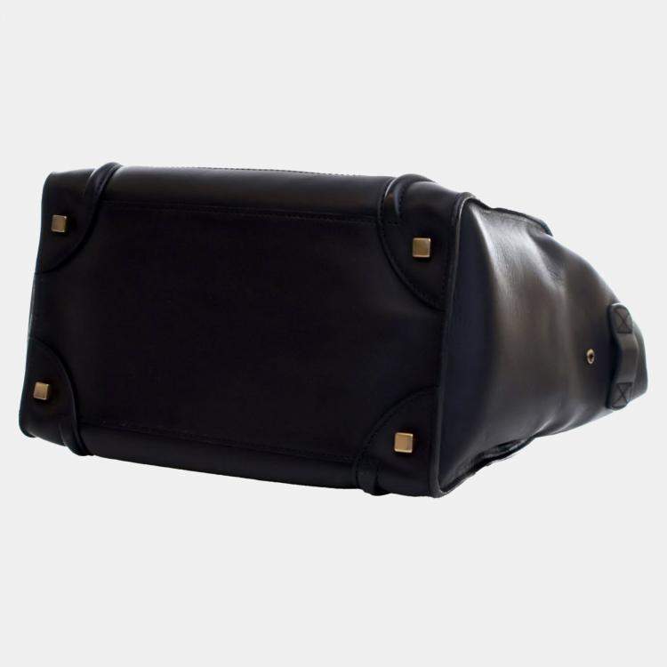 Pre Owned Celine Black Mini Calfskin Luggage Tote