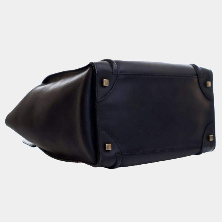 Pre Owned Celine Black Mini Calfskin Luggage Tote