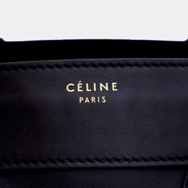 Pre Owned Celine Black Mini Calfskin Luggage Tote