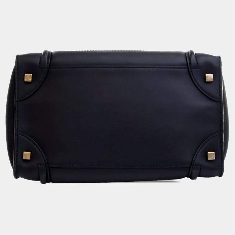 Pre Owned Celine Black Mini Calfskin Luggage Tote