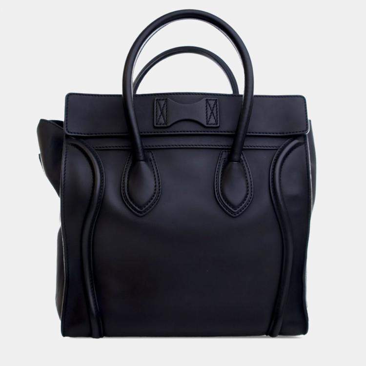 Pre Owned Celine Black Mini Calfskin Luggage Tote