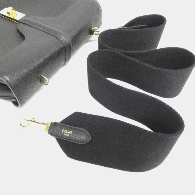 Pre Owned Celine Soft 16 Teen Black Leather Shoulder Bag
