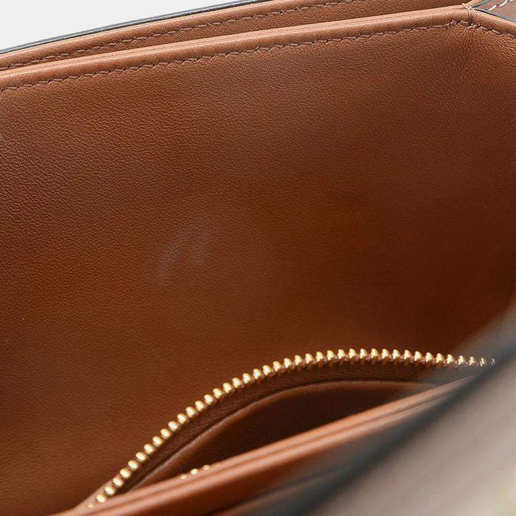 Pre Owned Celine Triomphe Teen White/Brown Leather Shoulder Bag