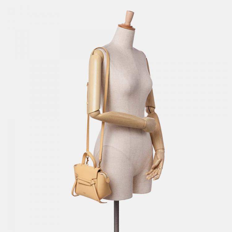 Pre Owned Celine Yellow Pico Grained Calfskin Belt Bag