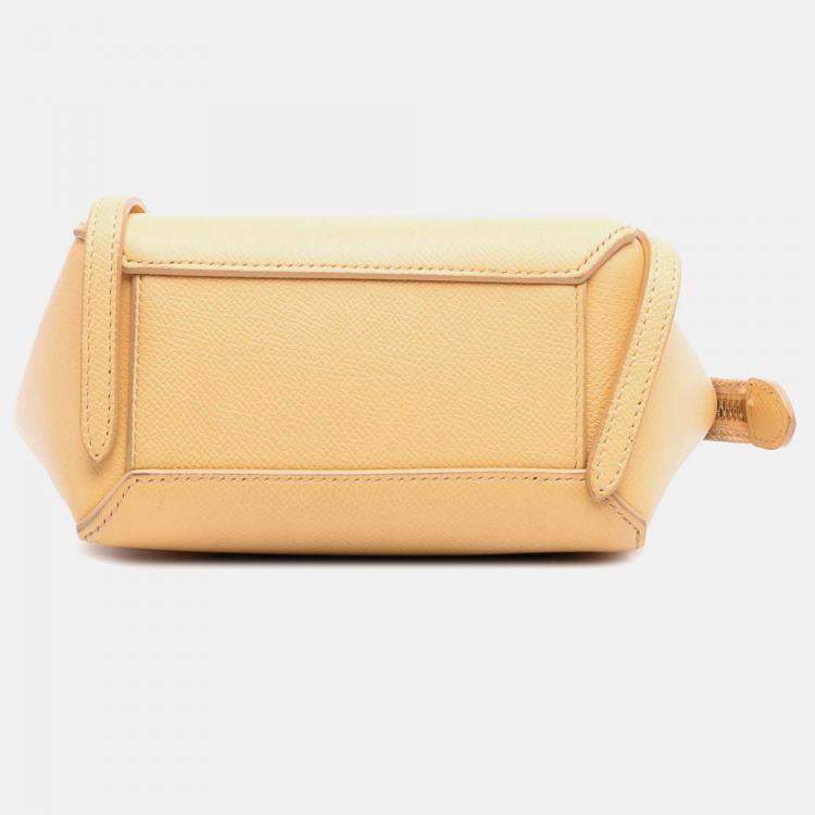 Pre Owned Celine Yellow Pico Grained Calfskin Belt Bag