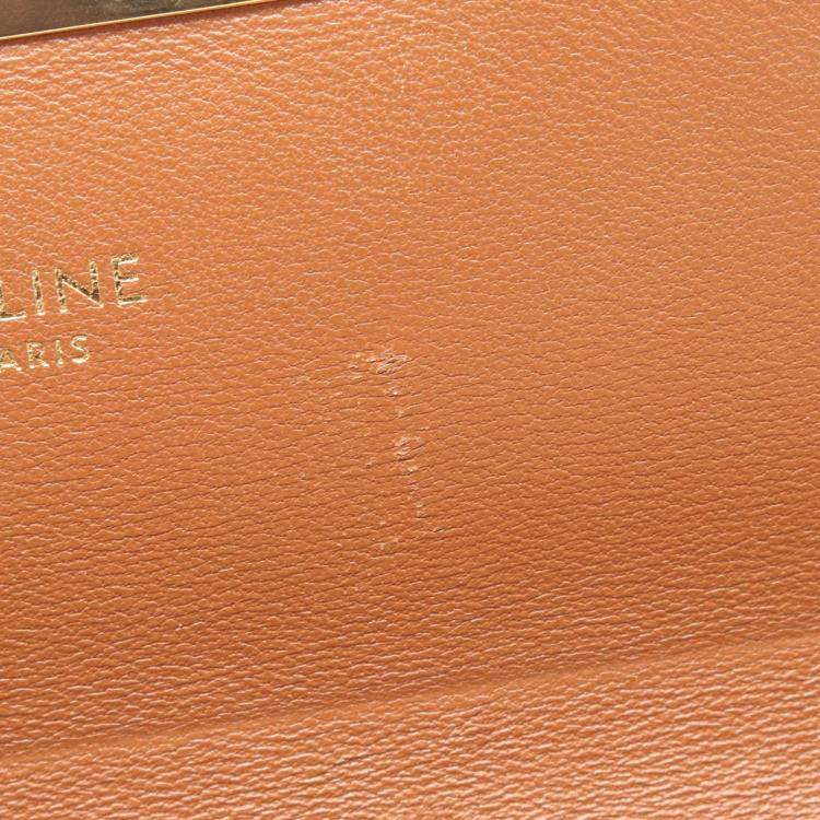 Pre Owned Celine White Triomphe Coated Canvas Claude Shoulder Bag